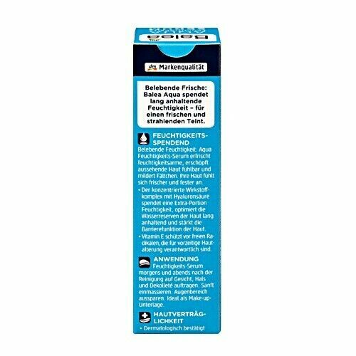 Balea Aqua Intensive Moisturizing Serum Dry Skin Hyaluronic Acid Vitamin E 30ml - Afbeelding 10 van 10