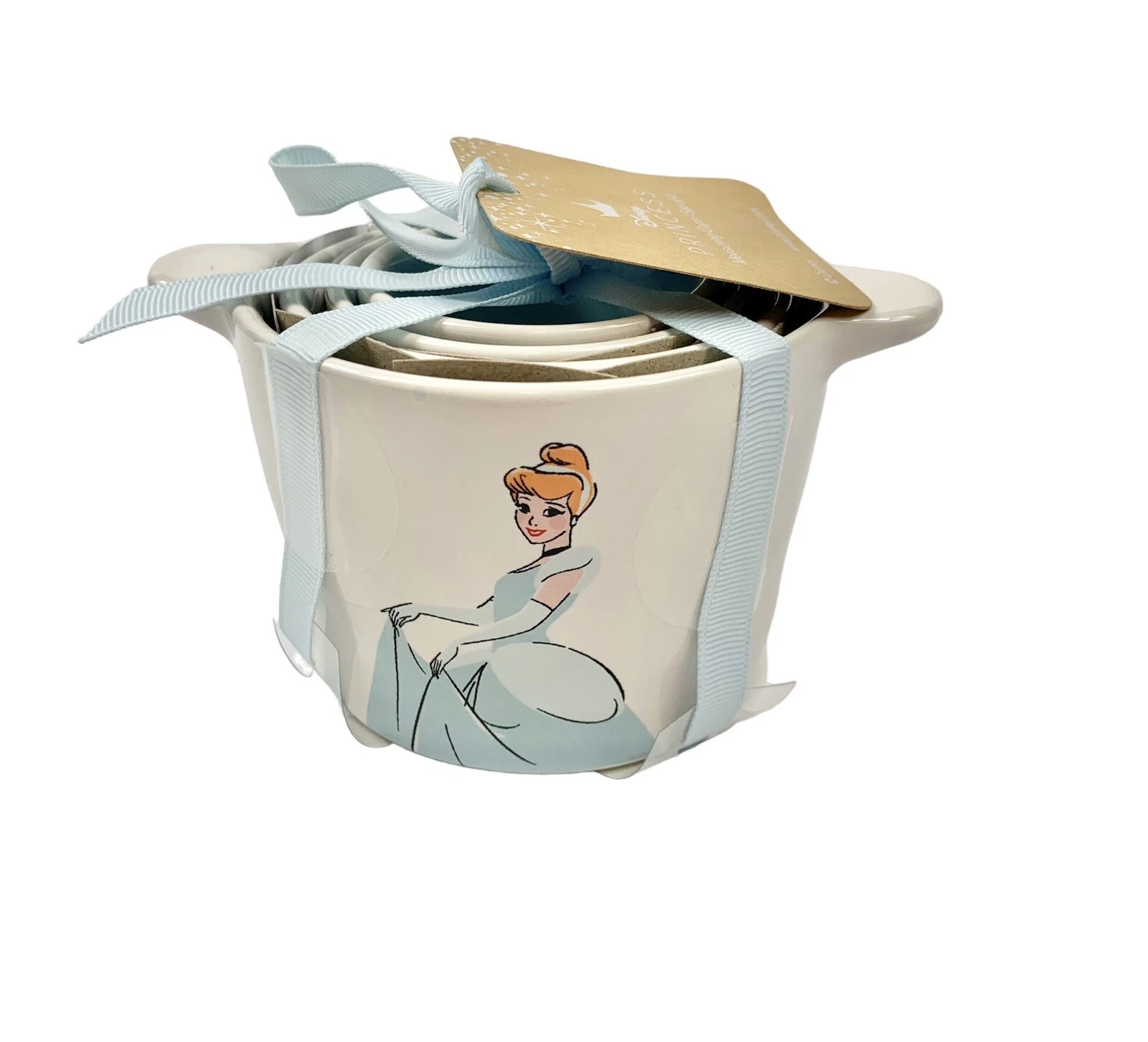 RAE DUNN Disney Princess Cinderella Ceramic Measuring Cups NWT Collectable
