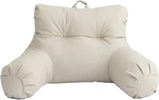  Faux Leather Reading Pillow for All Season,Wedge Bedrest Standard Natural