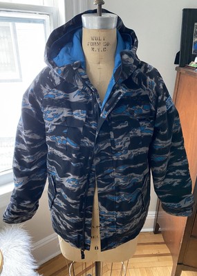 blue camo ski jacket