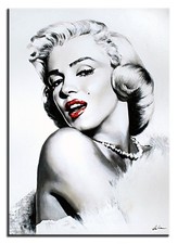 Marylin Monroe - Dipinto A Olio Su Tela 70X50Cm Firmato Arte G16862