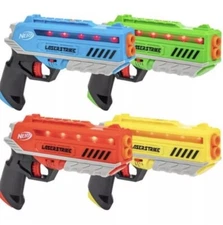 Nerf Laser Strike Laser Tag 4 Pack Blaster Set 300 ft Range Indoor/Outdoor NIP