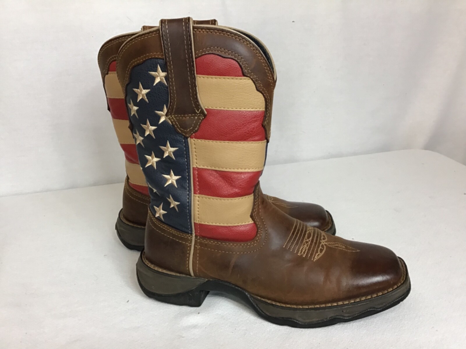 Lady Durango Western Cowboy Patriotic Flag Boots SZ 7… Gem