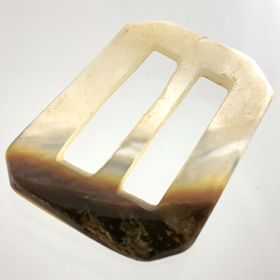 Carved MOP Mother-Of-Pearl Belt Buckle For Garment 1.75in Marble Pattern 352B - Image 4 of 4