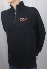 Polo Ralph Lauren Kids Sport Black Athletic Half 1/2 Zip Sweatshirt NWT