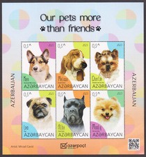 AZERBAIJAN - 2023 AZERBAIJANI PET DOGS - MIN. SHEET MINT NH