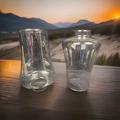 2 Clear Glass Cone Chimney For Oil Lamp 7  High 2  Base Fitter And 2.75  Top