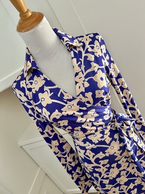 6 8 DVF Diane von Furstenberg JEANNE Burma Rose Silk Wrap Dress RARE ASO
