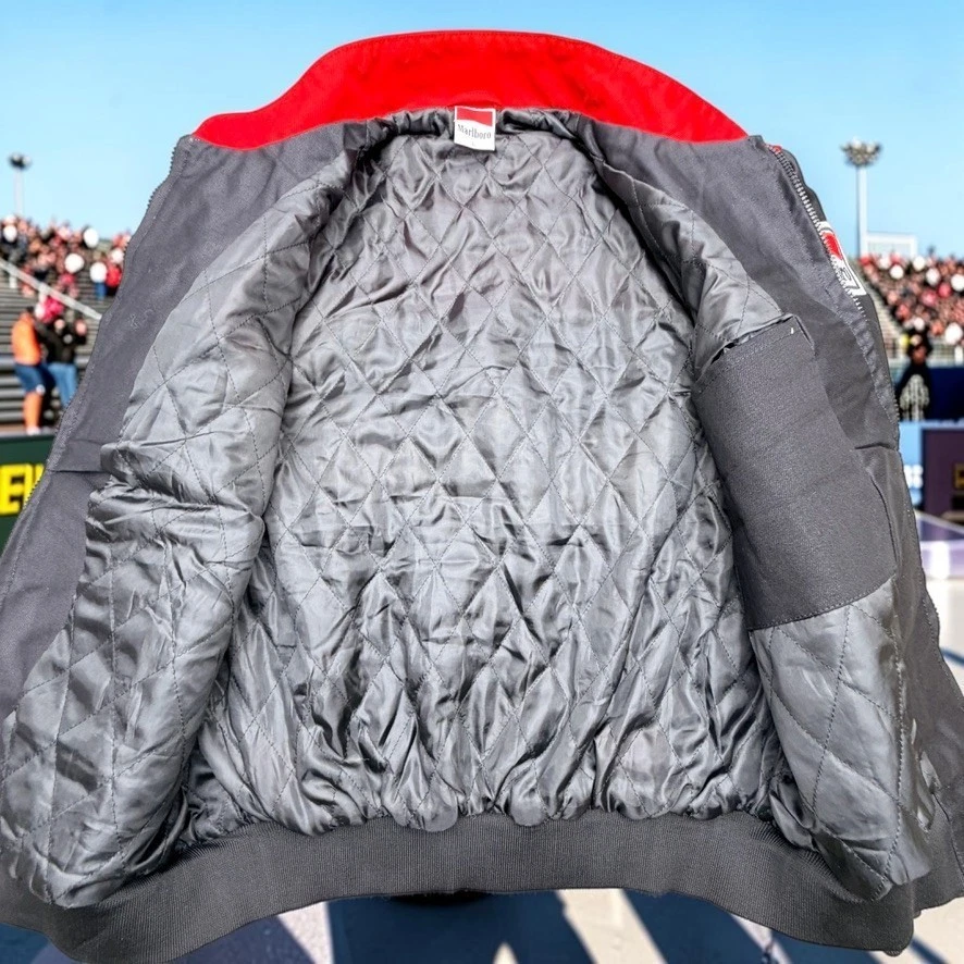 Marlboro Racing Jacket Mens Large Red Black New Vtg Rebuilt Embroidered Bomber - product detail image 3