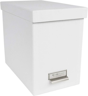 Bigso John Fiberboard Label Frame Desktop File Storage Box | White