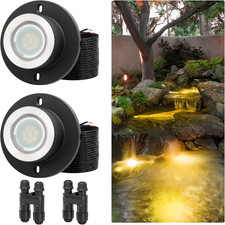 3W Pond Lights LED Underwater, 2700K Warm White, IP68 Waterproof Low Voltage Sub