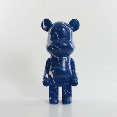 Blue White Splash 400% Ornament Resin Bär Kunst Statue Skulptur 28cm Bearbrick