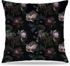 Moody Elegant Peony Floral Pillow Covers 18x18 Double-Sided, Flower Floral Room