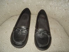 CLARKS Collection Ashland Bubble Women Black Leather Ultimate Comfort Loafer 8M