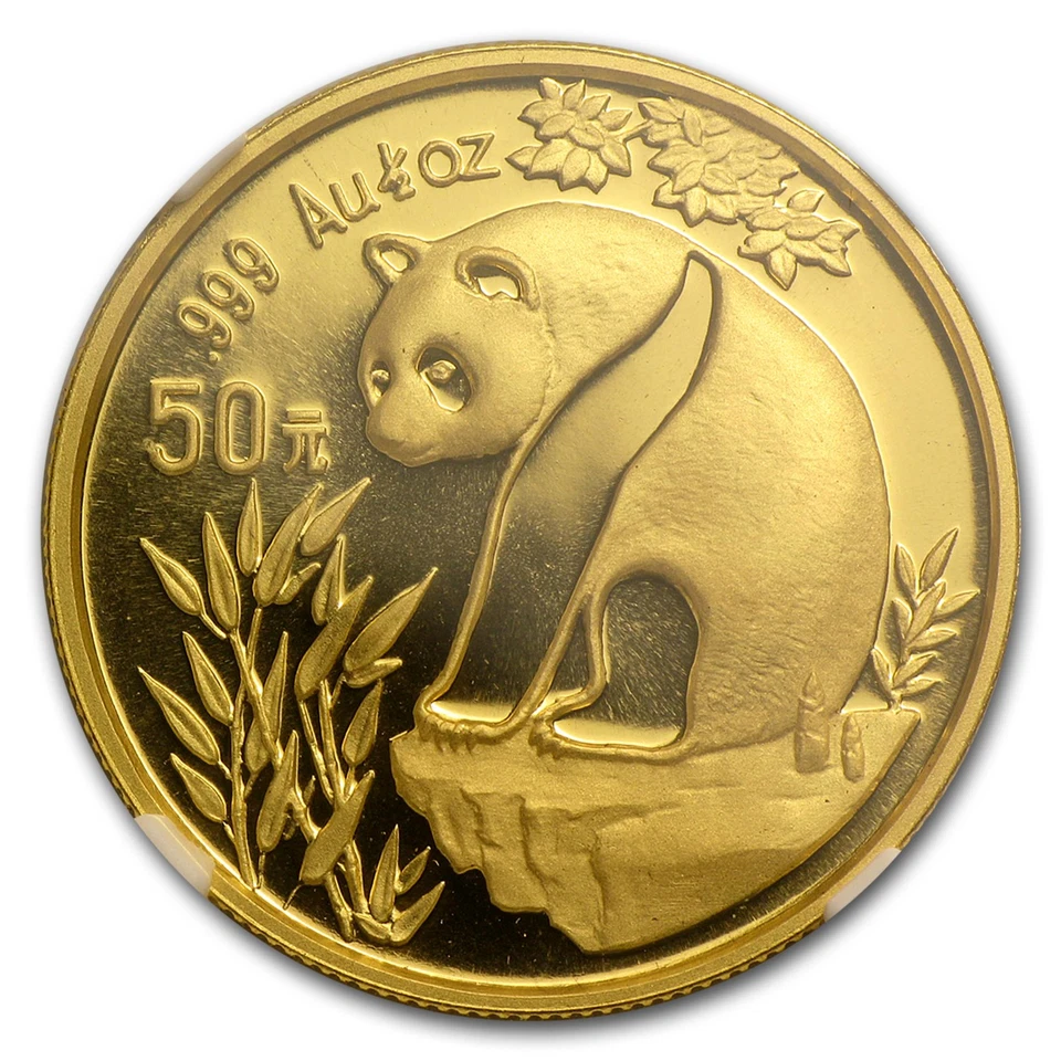 1993 China 1/2 oz Gold Panda Small Date MS-69 NGC - Image 2 of 3