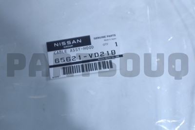 65621VD21B Genuine Nissan CABLE ASSY HOOD LOCK CONTROL 65621-VD21B