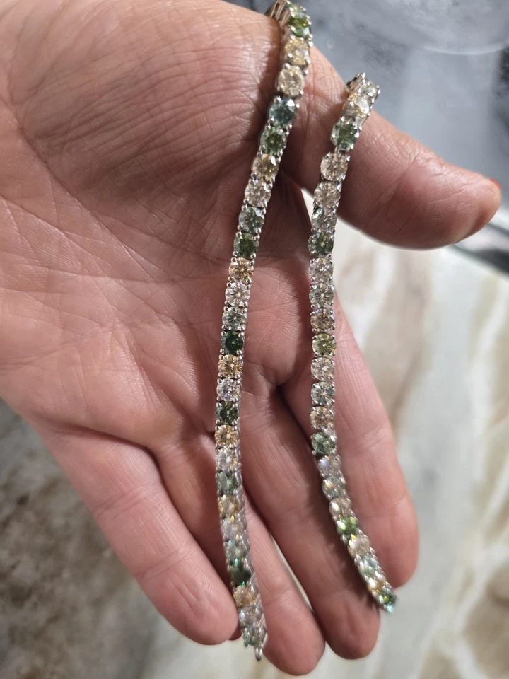 12ct Vvs1 5mm MULTI-COLOR MOISSANITE TENNIS BRACELET *7inch & 9inch*925StrlnSlvr - Image 2 of 4