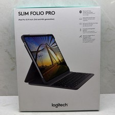Logitech Slim Folio Pro Keyboard Case for iPad Pro 12.9 Inch 3rd 4th Gen W/ Box