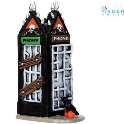 Spooky Town Halloween Phone Booth Figurine Polyresin Halloween Decor