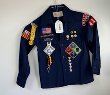 BSA Official Cub Scout Blue Shirt Long Sleeve Est. Youth Size Med CR-233