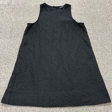 J.Crew Dress Womens L Black Sleeveless Round Neck Shift Knee Length Casual