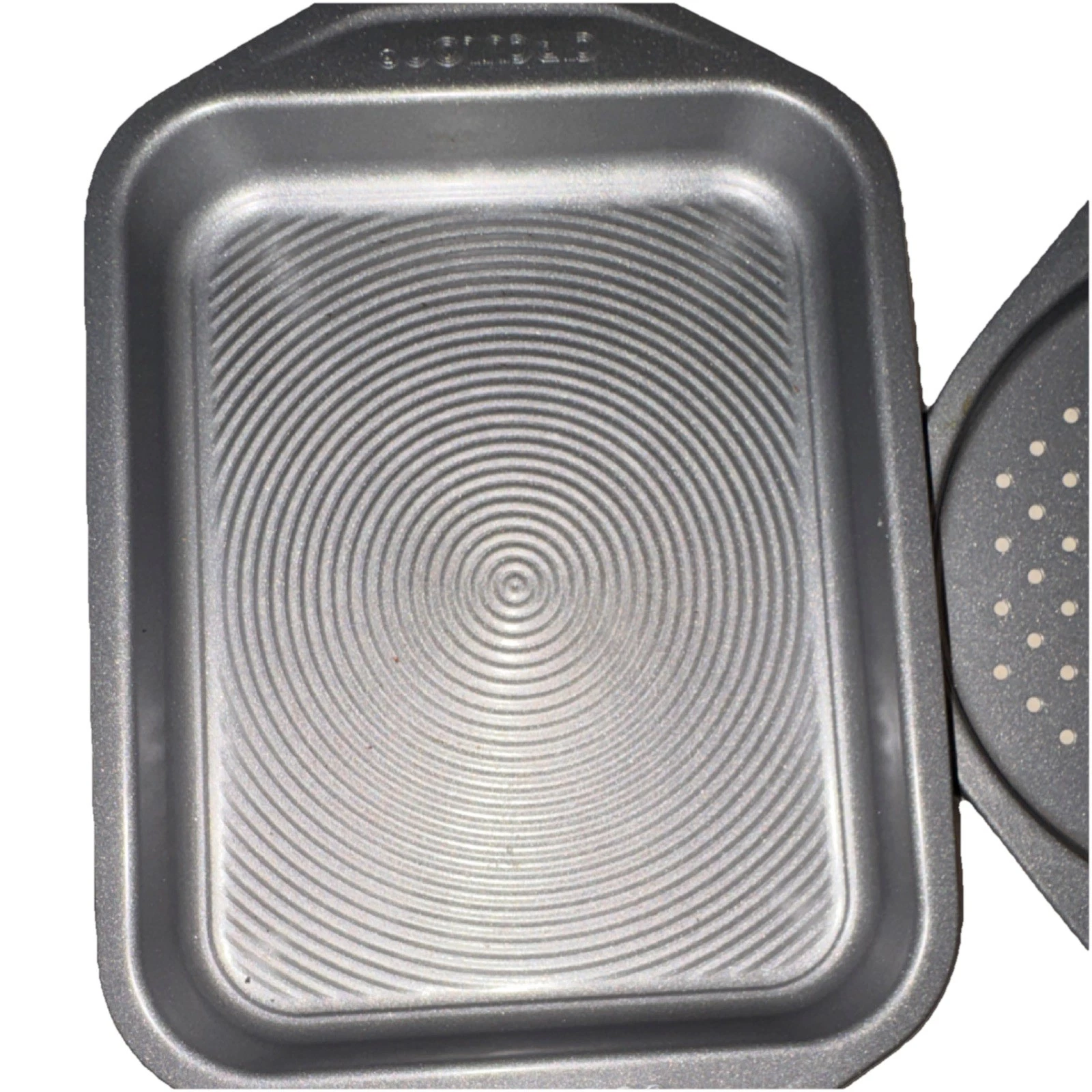 Wilton 3-Piece Non-Stick Metal Bakeware Set Gray Silver Baking Dish Mold Cutter