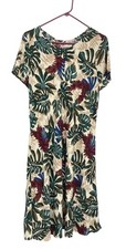 90s Hilo Hattie Hawaiian Dress Size Medium Multicolor Floral Short Sleeve