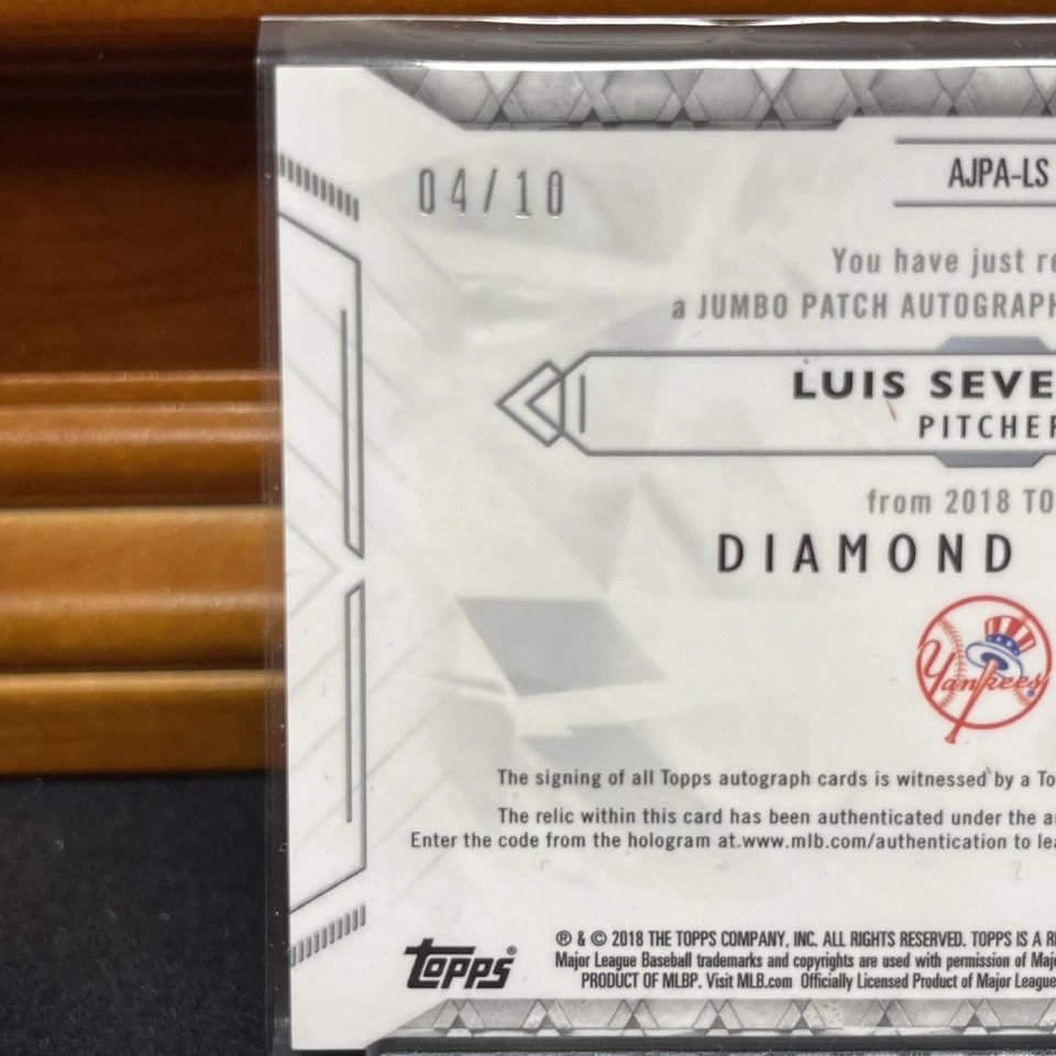 2018 Topps Diamond Icons Luis Severino Patch Auto 🔥/10 ! Filthy Patch game Used - Image 3 of 4