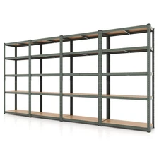 4PCS 5 Tier Adjustable Garage Shelving Unit w/ 2000 lbs Max Load for Warehouse