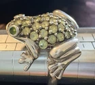 Frog Peridot 925 Diopside Sterling Toad Ring Size 8.75 Vintage