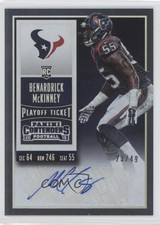 2015 Panini Contenders Rookie Playoff Ticket 23/49 Benardrick McKinney Auto n1u