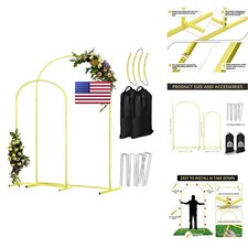 COLRASN Arch Backdrop Stand Set 2 Metal Wedding Arches 7.2FT  6FT Balloon