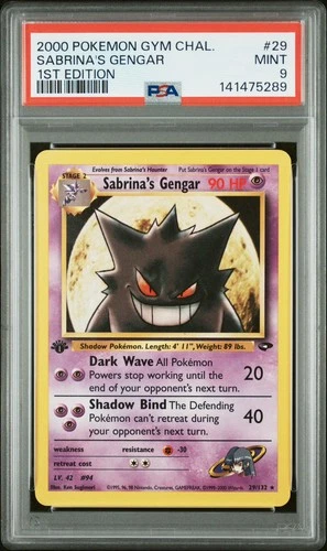 Pokemon Sabrina's Gengar Gym Challenge 1st Edition Rare #29 PSA 9 Mint New Cert!