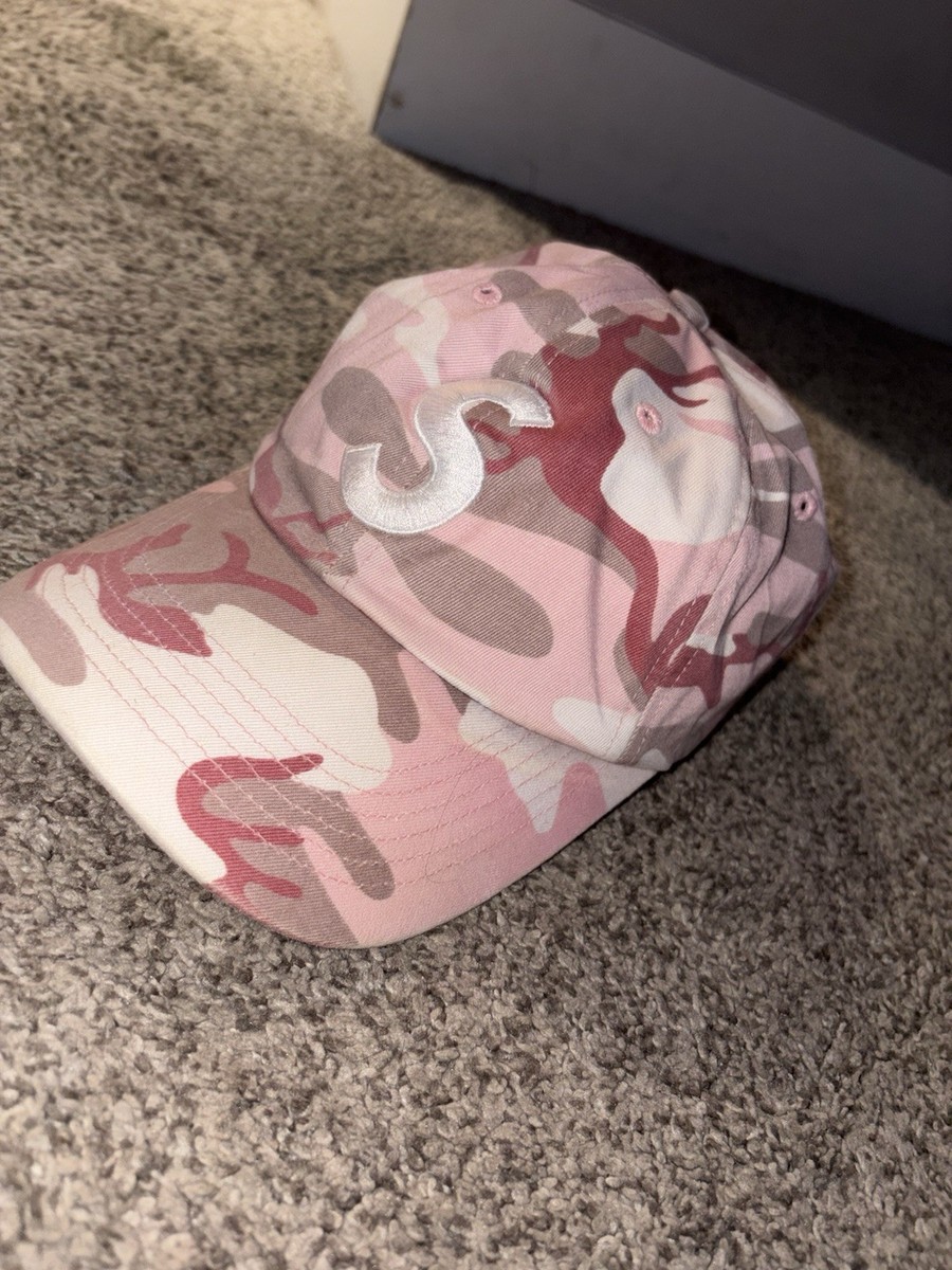 NWT Supreme Pink Camo Pigment Print S-Logo 6-Panel Hat Cap Men's