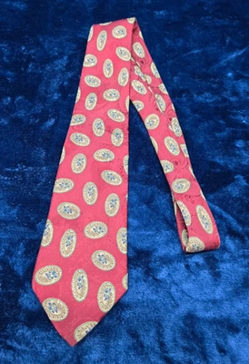 Vtg Kenneth Gordon Neck Tie All Silk Flower Pendent Pattern Handmade Italy - Image 1 of 4