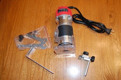 WOOD ROUTER 110 VOLT 800 WATTS COMPACT 30000 RPM TRANSPARENT BASE