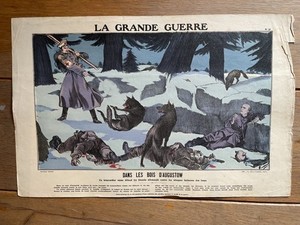 La Grande Guerre Les Bois D’Augustow Lithograph hand coloured Tolmer & Co. 1914