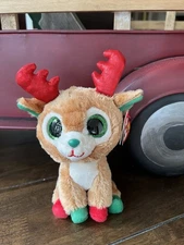 Ty Beanie Boo Christmas Plush Alpine Reindeer Stuffed Animal Toy 6"