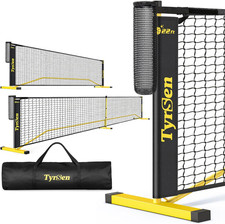 Portable Pickleball Net for Driveway, 22 FT Regulation Size 11 FT Half Court S