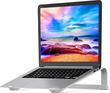 LENRUE Laptop Stand for Desk  Stable Macbook Pro Stand  Ergonomic Aluminum Compute