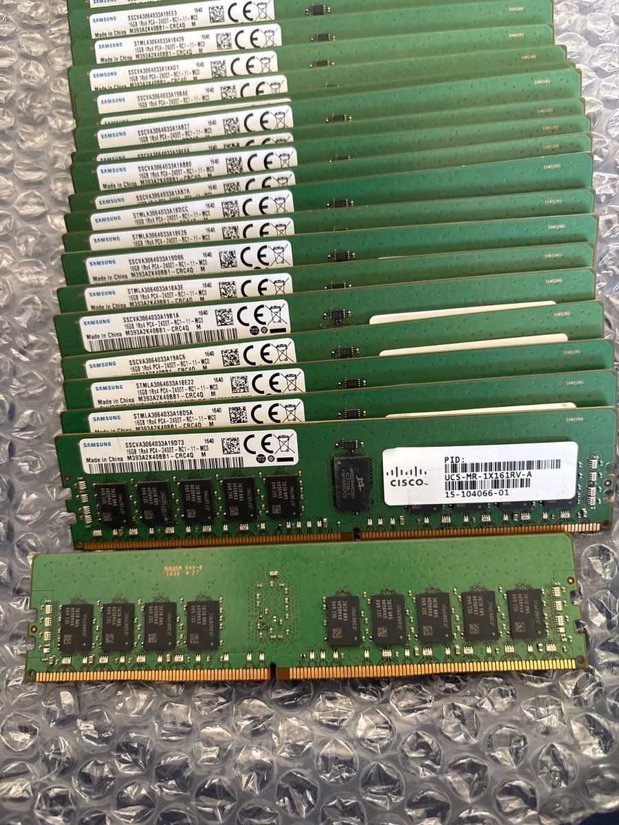 Lot of 37 Samsung Server Ram 16GB 1Rx4 PC4-2400T-RC1-11