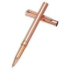 Luxury Metal Rollerball Pen, 0.5mm Black Ink for Men, Rose Gold Tone