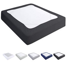 Box Spring Cover Elastic Fabric Wrap Around 4 Sides Bed Skirt King Size 13" Deep