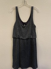 Bobeau Low Cut Sleeveless Metallic MIDI Dress SZ small