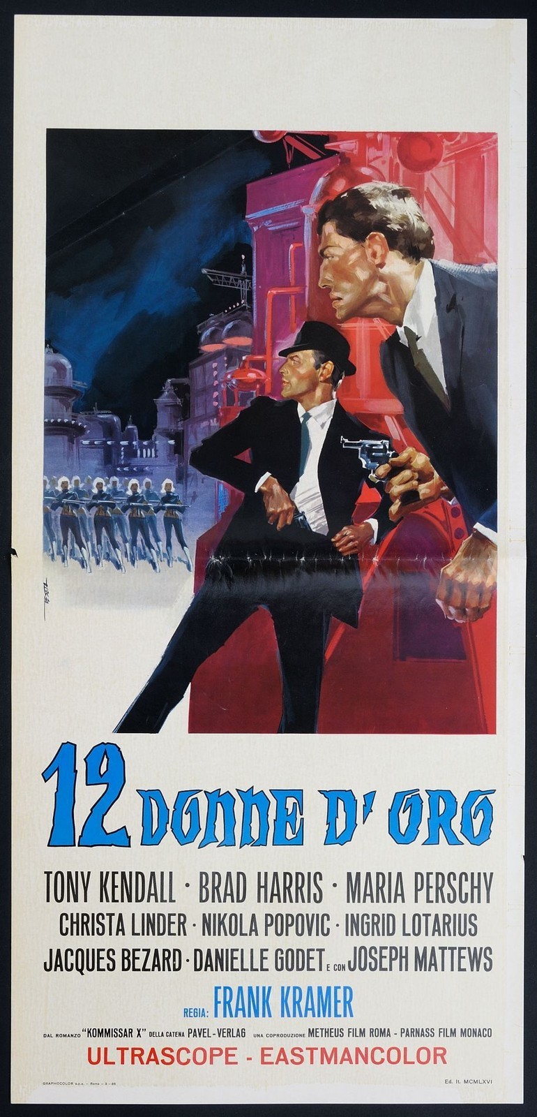 Locandina originale film DODICI DONNE D'ORO (1966) - Regia di Gianfranco Parolini