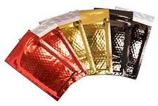 4" x 8" Gold Black Red Metallic Mirrored Foil Bubble Mailers USPS Approved