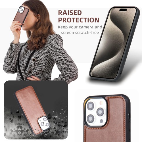 For iPhone 16 15 ProMax 14 13 ZIpper Leather Detachable Wallet Case Rugged Cover - Picture 10 of 14