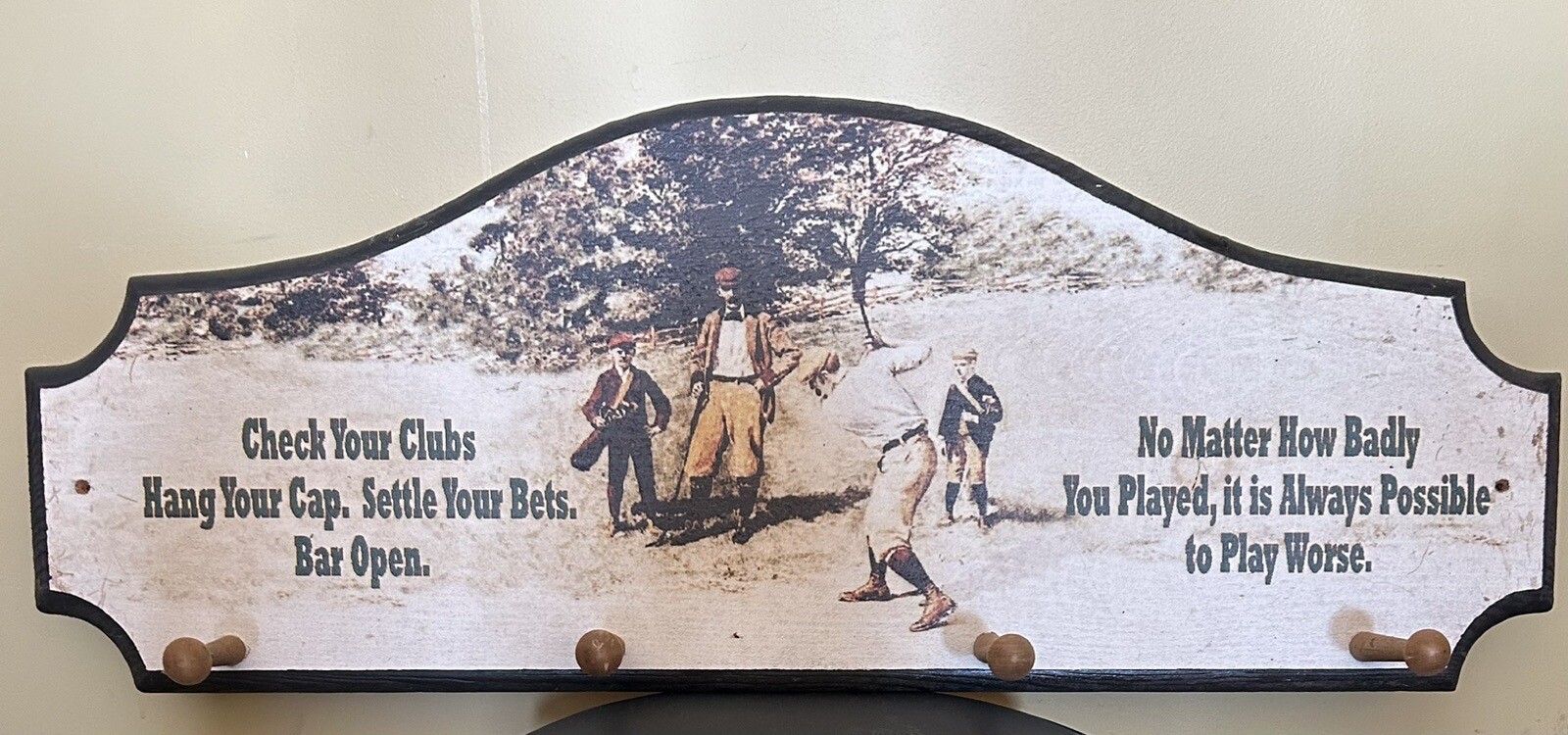 Old Time Wall Clothes Rack Golf Theme - image 1