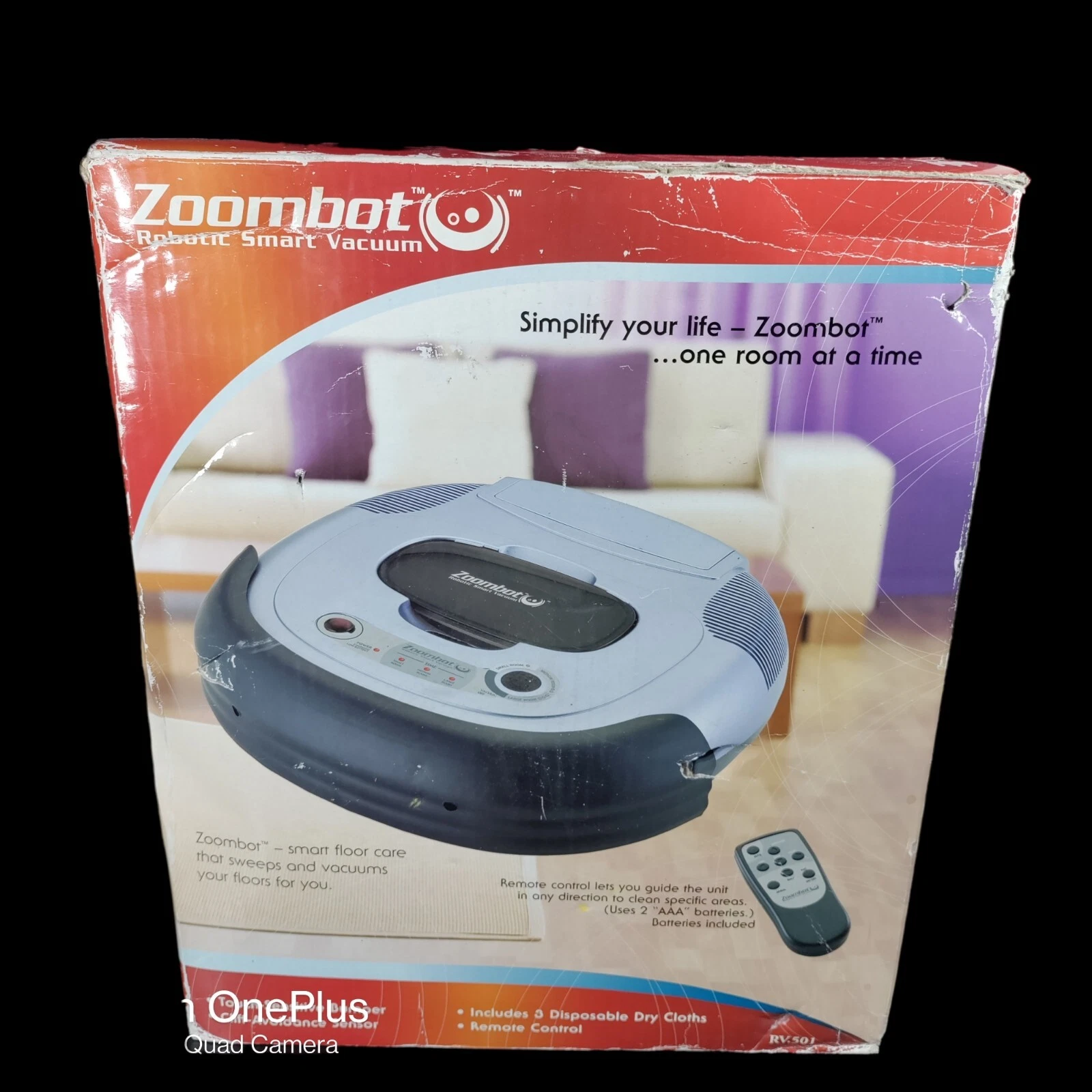 Zoombot Robotic Smart Vacuum Cleaner w/ Remote RV-501 Gray Touch Sensitive