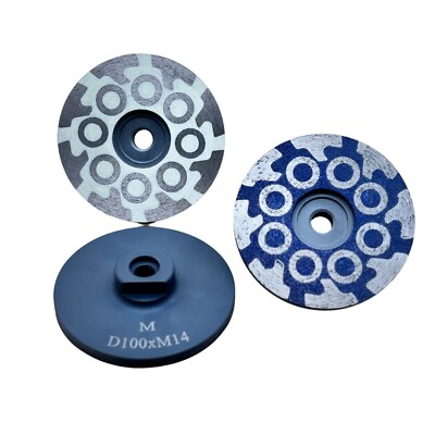3-Pack 4 Inch Fine Grit Diamond Cup Wheel (3- 5/8''-11 Thread for Stone Concrete
